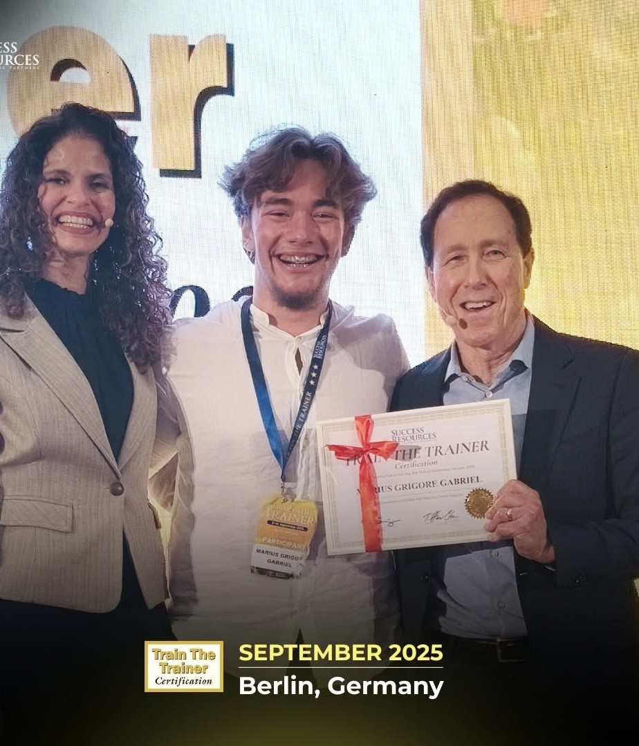 Marius Grigore receiving his Train The Trainer certification in Berlin, September 2025